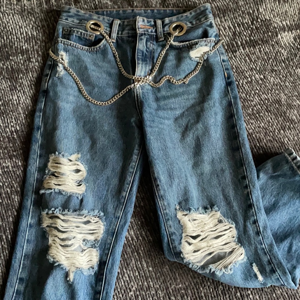 LF chain mom jeans